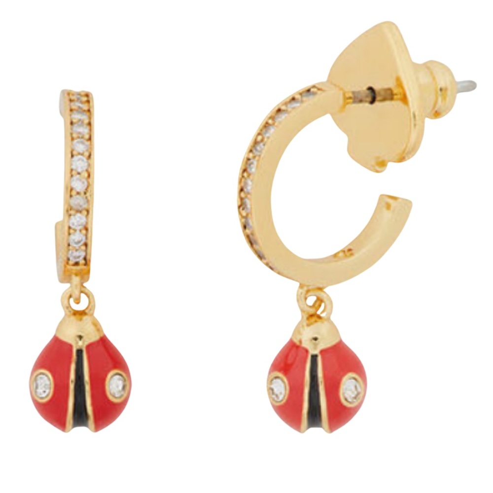 KATE SPADE • Ladybug Huggies Hoop Earrings